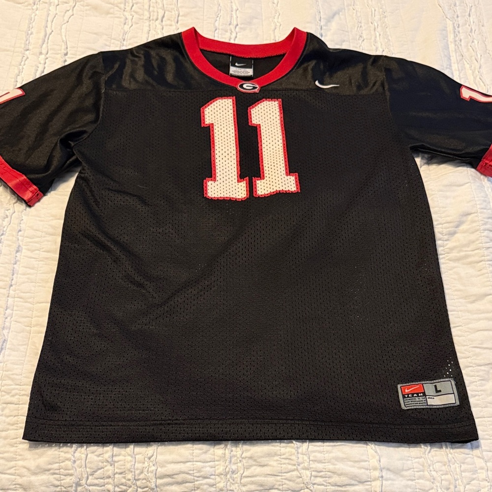 Kids Large UGA Nike Black Jersey with Red Trim
